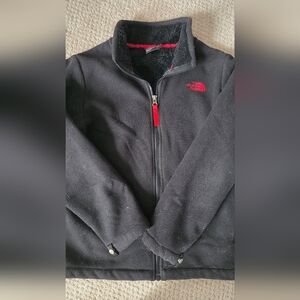 The North Face Black Fleece Jacket with Red Accents